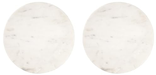 BUTLERS (2 Stück) Marmorplatte rund 30cm -Marble- Moderne Tischdeko & Unterteller | ideal als Servierbrett, Kerzenteller | Ablage für Dekoration & Untersetzer für Schmuck, Bad Accessoires