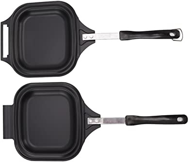 Cosiki Pannake Padella, Padella per Pancake per Piano Cottura con Anche i Ferro a Doppia Faccia a Doppio Lato Riscaldante Sartén Para per Frotte per Omelette, Pancetta, Hamburger, Pancake