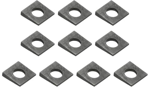 PATIKIL 10pcs Rondelle Quadrate Smussate Piastra Di Supporto Cuscinetto | Per Bulloni Da 12mm Cuneo, M12x28mm, Piastra Piatta Distanziale, Acciaio Al Carbonio, Nero