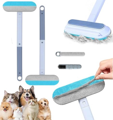 Ptyism 2 Pcs 4-In1 Pet Hair Remover （45cmx18cm）Pet Hair Removal tool,Multifunctional Hairs Removal Brush丨Cat hair Remover for Carpet,for Couch, Carpet, Furniture, Car Seat.