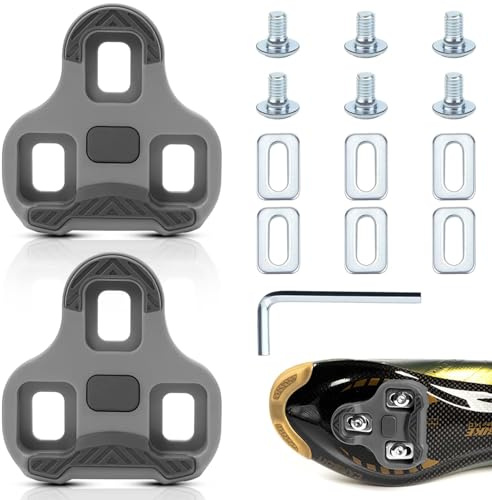 Fahrrad-Cleats Kompatibel mit Look Keo Bike Pedale, Weflay 3-Loch Grip Blade 2 Max Carbon Fahrrad Stollen Schuhplattenset Rennrad Pedal MTB Pedalplatten Road Cleats Fahrradzubehör Set