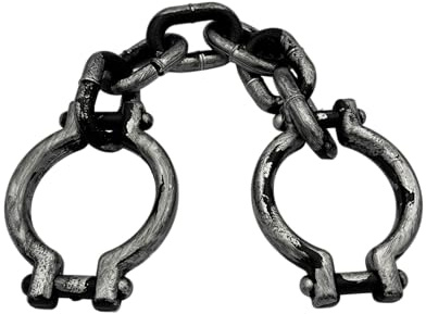 SwiftPick Home Halloween Shackles with Chain, Costume Accessory for Adult Convict, Prisoner Fancy Dress