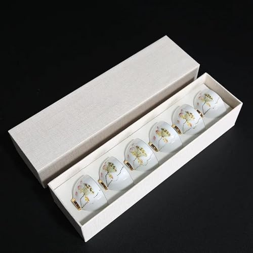 Juego De Té Para Adultos Juego de 6 tazas té cerámica, taza café expreso árabe kungfú chino, juegos agua del transparentes, tazón japonés, caja regalo Juegos De Té Portátiles(B)