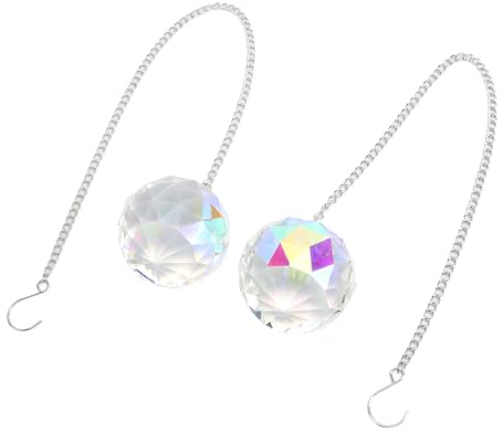 CHICIRIS Window Suncatcher Manufacturer with Multi -Faceted Crystal Ball Prism for Feng Shui Kronleuchterdekor, Pack of 2 (Colorful)