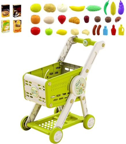 Caddie De Jouets Pour enfant – Mini Panier D'épicerie, Chariot De Magasin De Jeu De Simulation, Ensemble De Jeu De Rôle, Outil D'apprentissage De Tri | Jouet Éducatif Pour Tout-petits Pour Bébés