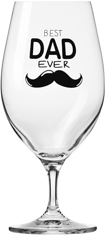 KROSNO Bicchiere da birra 400 ml, 1 pezzo con scritta – regalo per il papà – bicchiere con dedica per lui – cristallo senza piombo, decorativo