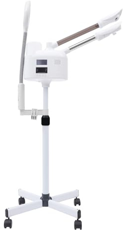 Vapozone estética profesional - Vapor facial y limpiador vaporizador - Pantalla táctil inteligente con LED y lupa - Ajustable en altura y ángulo - Para salones de belleza, estudios y hogar