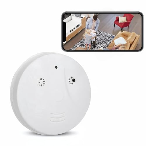 SHENMEILA Smoke Detector with Spy Camera, 1080P HD WiFi Hidden, Indoor Secret Nanny Camera, Home Security Surveillance Camera, Small Monitoring Camera with Remote App Control