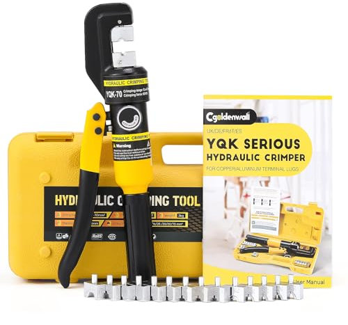 CGOLDENWALL Pinza Crimpatrice Idraulica 10T 4-70mm² Crimpatrice Pinza per Cavi e Terminali Elettrici con Manuale Italiano