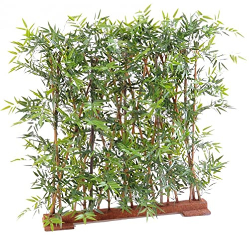 PEGANE Plante Artificielle Haute Gamme Spécial extérieur/Haie Bambou Artificiel Coloris Vert - Dim : 90 x 45 x 110 cm