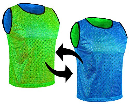 SPORTSBIBS Fußball Leibchen für Kinder und Erwachsene, Wendeleibchen 2-Farbig, Trainingsleibchen, Markierungshemd Doppelseitig für Team-Spiel, Damen Herren Junioren Senioren, viele Farben und Größen