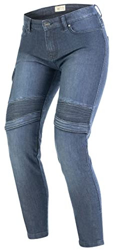 BROGER Ohio Lady Pantaloni Jeans da Moto Donna | Fodera in Fibra Aramidica | Protezioni SAS-Tec per Ginocchia, Fianchi e Coccige | Inserto Coolmax | Tapered Fit