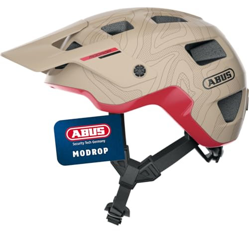 ABUS MTB-Helm MoDrop - robuster Fahrradhelm mit guter Belüftung für Mountainbiker - individuelle Passform - für Damen und Herren - Beige Matt, M