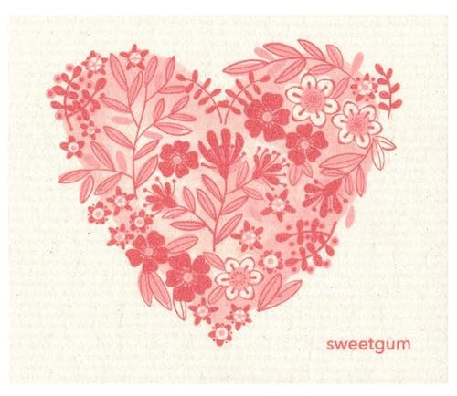 More Joy - Sweetgum - Spülschwamm Dishcloth - Öko Spülschwamm - Floral Heart/Florales Heart