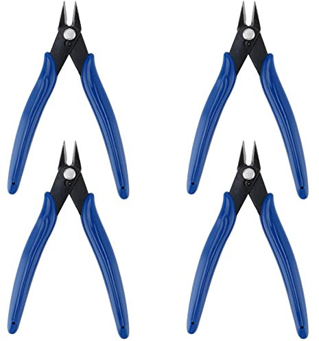 HAKZEON 4 Pinze per Taglierine,13 cm Tronchese per Ferro Cesoie per Cavi di Precisione Pinze Diagonali da Taglio per Modellismo, Fai da te, Lavorazione di Gioielli, Blu
