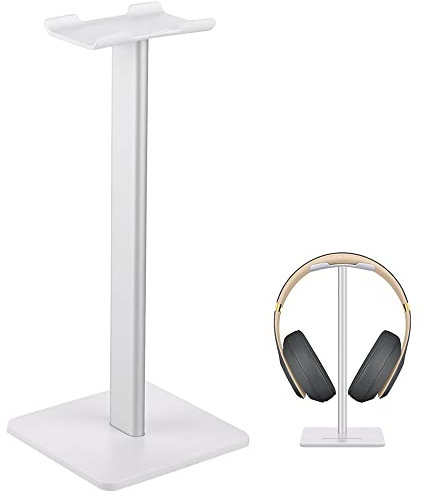 CompCleaner Headphone Stand Headset Stand Headphone Holder Universal Aluminum Gaming Headset Holder Earphone Display Earbuds Mount For All Headphones (White)