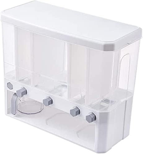 NOVSKI Dispensadores de cereales de 5 rejillas Contenedor de almacenamiento de alimentos Tanque de almacenamiento de cocina para cereales, arroz, nueces, granos de café