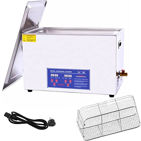 Professional Ultrasonic Cleaner,1.3L/2L/3L/4L/6L/10L/14L/15L/22L/30L Stainless Steel Ultrasonic Cleaning Machine w/Digital Timer & Heater and Stainless Steel Tank,for Glasses/Jewelry/Coins,30L