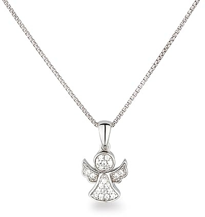 Schöner-SD Collier avec pendentif petit ange en argent 925 avec chaîne, 40-45 cm, Argent