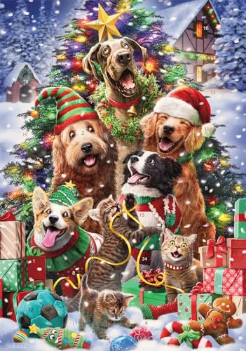 Vermont Christmas Company - Calendario dell'Avvento con animali domestici (conto alla rovescia fino a Natale) – Apri una finestra per un'immagine divertente ogni giorno a dicembre