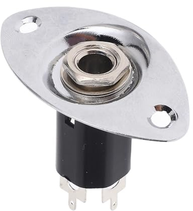 E-Gitarren-Klinkenplatte, 6,35 Mm Gitarren-Klinkenplatten-Buchse, Metallkonstruktion, Ovale, Geräuschreduzierende Gitarren-Klinken-Ausgangsplatte