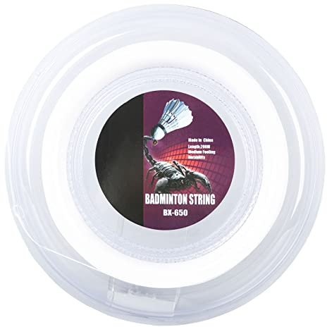 Gavigain Badmintonsaite, 200m 0.72mm Badmintonsaite mit exzellenter Elastizität und Stärke Badminton Training Nylon Saitenschnur für fortgeschrittene Spieler und Teamtraining (Weiß)