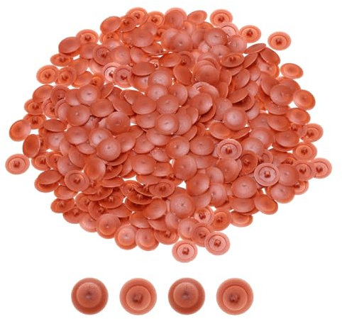 sourcing map 300Pcs Plastic Screw Cap Covers, 12mm Diameter Decoration Tapping Screw Cover, Furniture Screw Cover for Cabinet, Bookcase Screw Set, Red-Brown