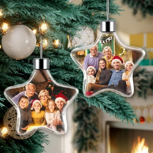 DPDP Personalisierte Weihnachtskugeln mit Foto -Weihnachtskugel Foto, Personalisierter Weihnachtsschmuck, Familie, Freunde und Verwandte