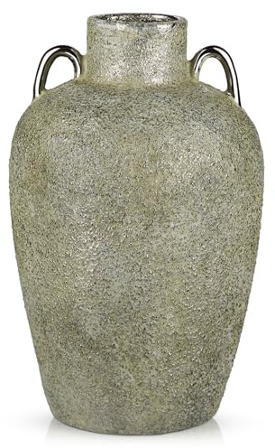 Arborus Blumenvase Keramik 28CM Vase Vintage Grau Antikvase für Pampasgras | Vase für Zweige Blumenstrauß Hohe Vase Tischvase Deko Ästhetik Rustikal Vintage Industrie Deko Innen Zimmer Balkon Hotel Büro