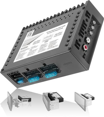 ATOTOZONE CA-AEC122D Clase D TI TPA3221 Amplificador de Coche, 4 Canales, 2/4 Ohmios Estable, 7V-30V Entrada, 108dB SNR, Baja Distorsión, Alta Eficiencia, Solo para Autoradios
