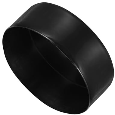 sourcing map 140mm(5 1/2) Rubber End Caps Round Vinyl Plug Black, 50mm H | Insert Plastic End Caps for Tubing, Fence, Pipe Post, Furniture, Railing