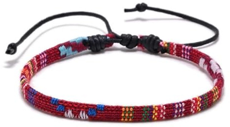 TRIPLE K&S Bracelet de surfeur pour homme et femme - 100 % étanche et fabriqué à la main - Bracelet de perles Boho en tissu - Bijou hippie d'été de plage, Einstellbar, Cordon ciré, Pas de gemme