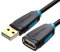 Watio Wave Cable alargador - cable USB 2.0 masculino a hembra, 0.5 m, conector dorado, color negro, ideal para extender conexiones. *