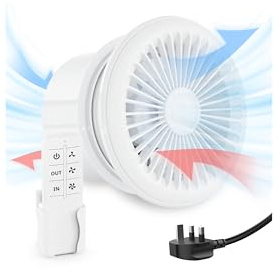 HG Power 100mm Reversible Bathroom Fan with Remote Control, Two-way Exhaust Fan with Mesh Screens, Extractor Fan for Window Wall Ceiling Mount, Garage Basement Shed Use, White