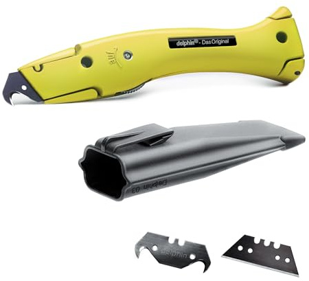 Delphin®-03 Teppichmesser | Lime | 1 Hakenklinge | 1 Trapezklinge | Kunststoffköcher | Limitierte Auflage