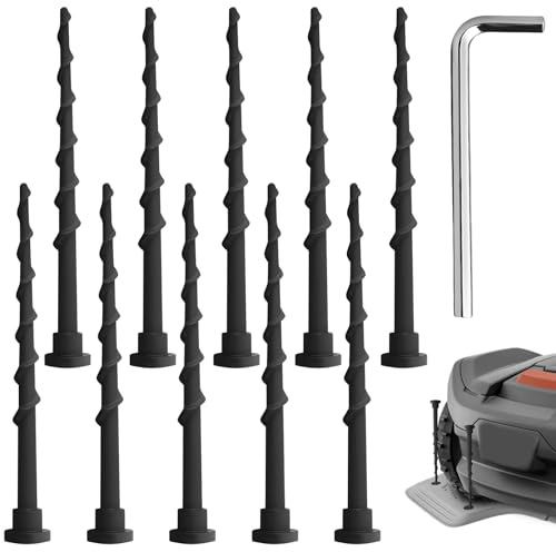 10 Stück Erdschrauben für Mähroboter für Husqvarna | Rasenmäher Ladestation Schraube für Husqvarna Automower 105 305 308,Erdschrauben Länge 13.7cm,Stabilen