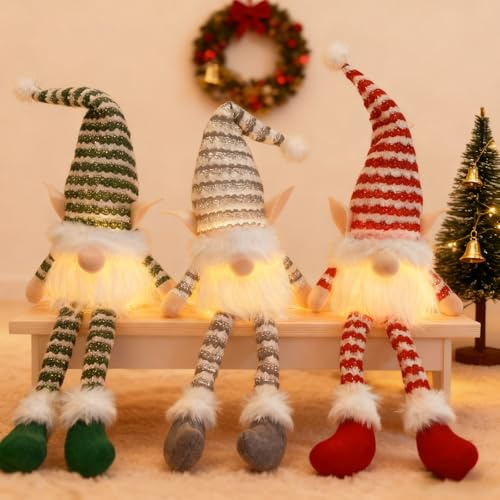 SPERMUOY Weihnachtsdeko innen Wichtel Figuren,3 Stück Weihnachtsdeko Wichtel Figuren innen Weihnachtsfiguren Wichtel für Home Küche Deko