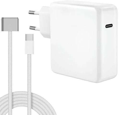 Mac Book Pro Air Ladekabel 96W - M4 M3 M2 M1 (2025 2024 2023 2022 2021) Ladegeräte & Netzteile mit 2M USB‑C auf T-Tip Geflochtenes Kabel für MacBook Air 15/13, MacBook Pro 16/14, A2166 A2363