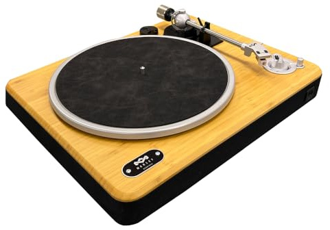 House of Marley Stir It Up Wireless 2 Turntable - Bluetooth Record Player, 2-Speed Sustainably Made Vinyl Player, Turntables for Vinyl Records with Audio-Technica Cartridge & Built-in Pre-Amp, Bamboo