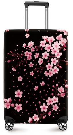 ANNA QUEEN Cherry Blossom Luggage Cover, Elegant Pink Sakura Design Suitcase Protector, Stretchable Washable Travel Sleeve for 28-30 Inch Luggage