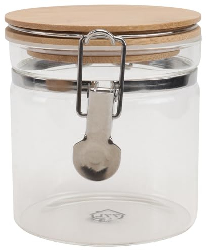 Toyvian 1pezzi Barattolo di Vetro Trasparente per Alimenti Multiuso da Cucina Resistente all Uso Prolungato Design Fibbia per Tenuta Ottimale per Snack e Ingredienti