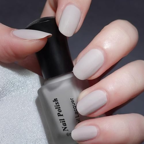 Grau Matte Nagellack, Hochwertig Matt Nagellack Schnell Trocknende Langanhaltender, Hochpigmentierter Samtlack Ungiftige Nail Polish für Frauen DIY Nagelkunst Maniküre 6ML (Grey, 6 ml)
