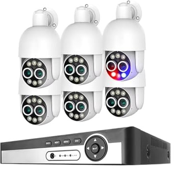 4K 8CH 8MP PTZ POE Kamera Sicherheit System 8X Zoom Dual Objektiv Menschlichen Erkennen Rekord CCTV Überwachung Protecti Bewegungserkennung(3T,8CH NVR 6pcs Cameras)