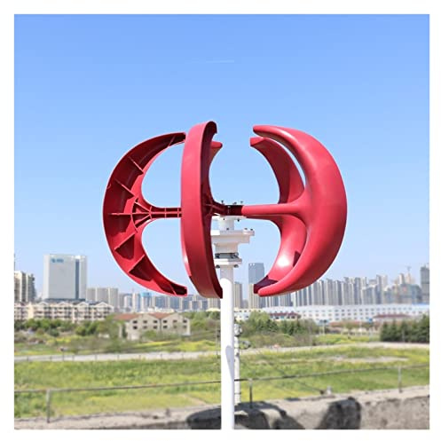 Aerogenerador Eolico Molino de viento de bajo ruido, generador de turbina eólica de eje Vertical de 3000W, 12V, 24V, 48V con controlador MPPT for uso doméstico(Rot,With Turbine Only,24V)