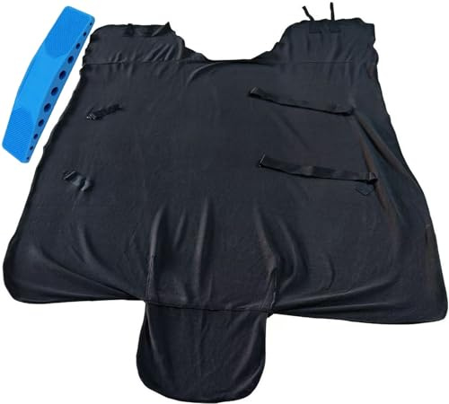 Einfache Fleece-Pferdedecke, UniversalgrößE, GefüTterte Pferdedecke füR Stall und Freilauf(Black,69In)