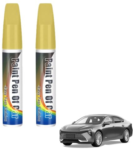 Flaconi - 2 penne da ritocco per auto, per riparare graffi dell'auto, colore oro