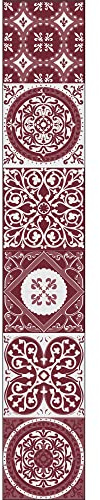 Décoration adhésive pour CARRELAGE Carreaux de Ciment, Polyvinyle, Rouge, 15 x 15 x 0.1 cm