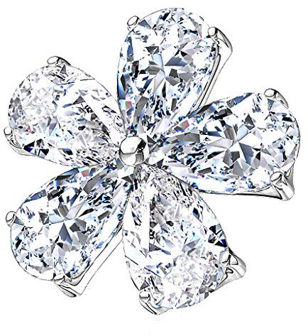 Piersando Aufsatz für Dermal Anchor Piercing Hautanker Implantat Skin Diver mit Strass Kristall Blume Silber