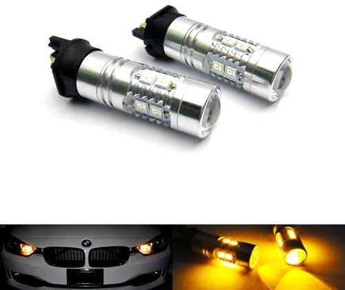 2 x bärnsten PWY24W PW24W glödlampa LED sidoljus strålkastare dagtid löparlampa DRL för A3 A4 A5 F30 C4 Golf 208 RZG
