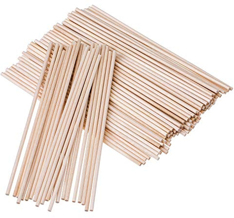 BOSSTER Palos de Madera para Manualidades 100 Piezas sin Acabado Palos Redondos 20 * 0.5cm Palillos de Madera Redondos para DIY Proyectos Artesanías Modelo de Construcción Juegos Educativos